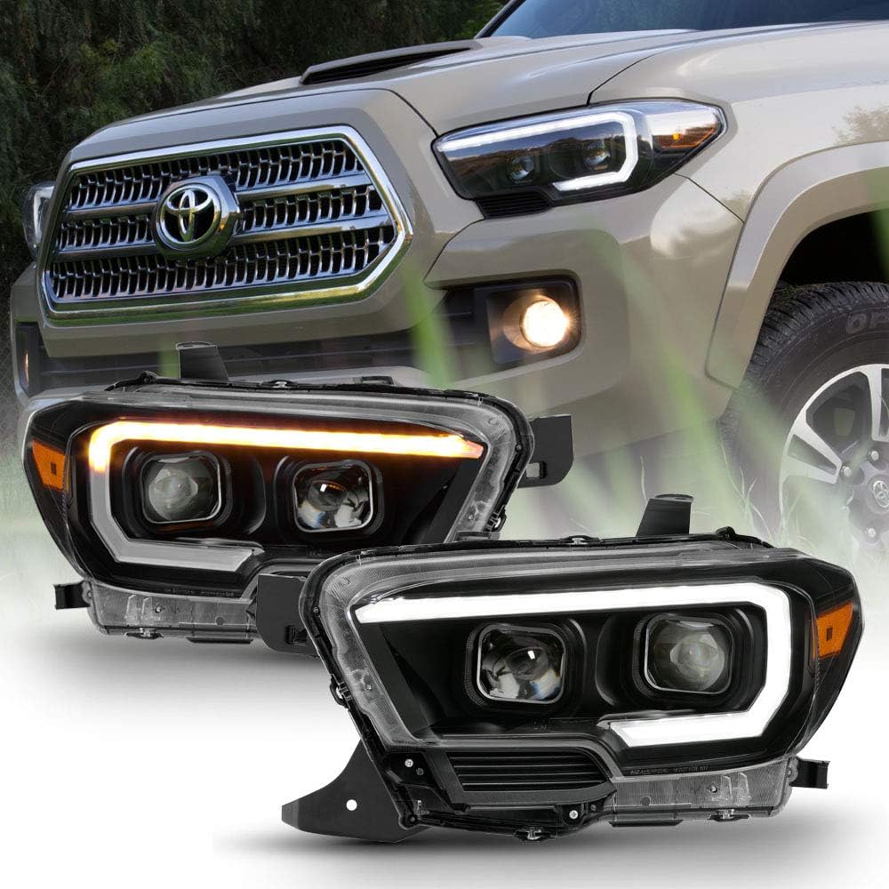 2016-2019 Toyota Tacoma Black Housing LED Headlights K292