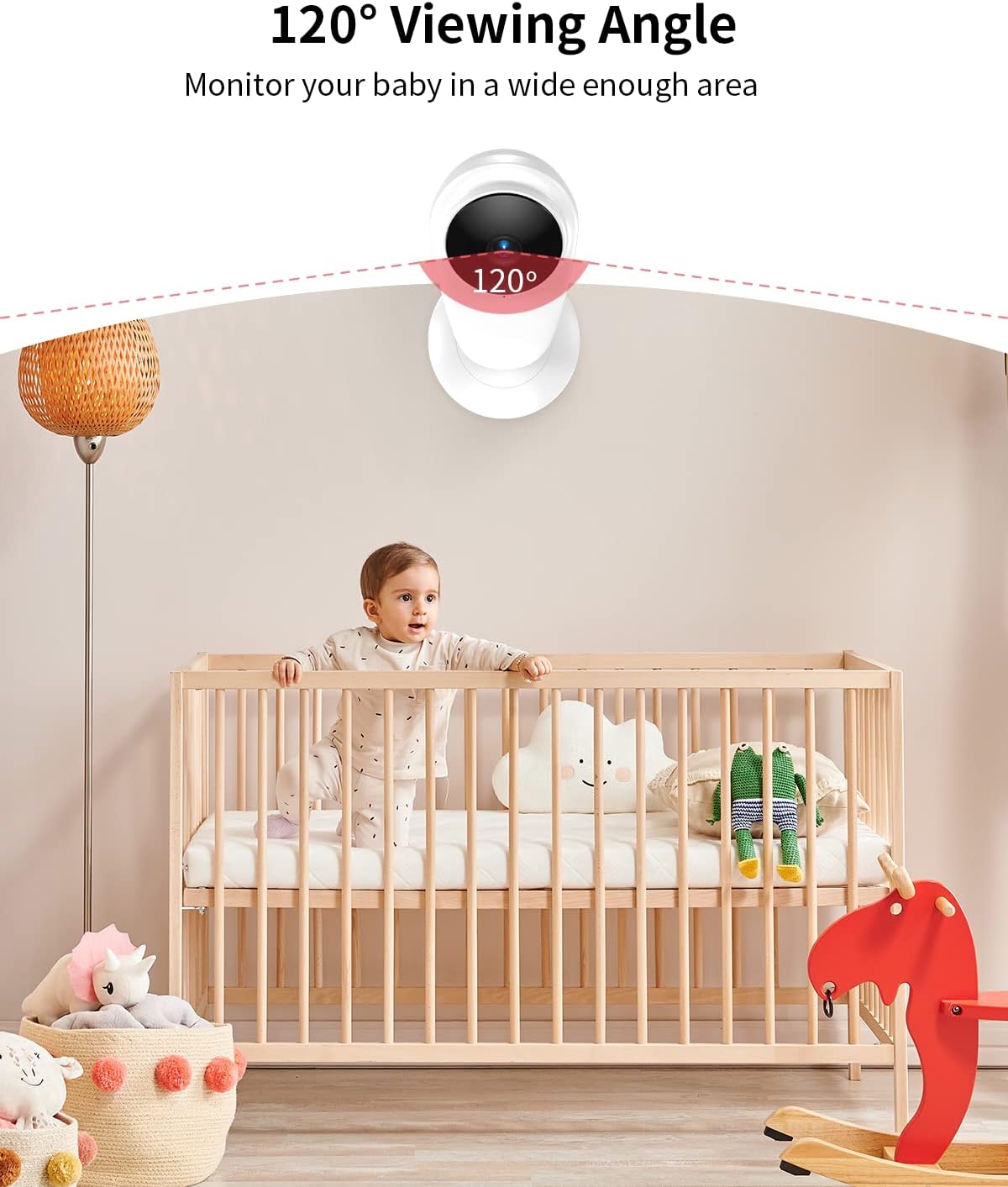 Baby Monitor with Camera and Audio, 1080P Infrared Night Vision, White T922