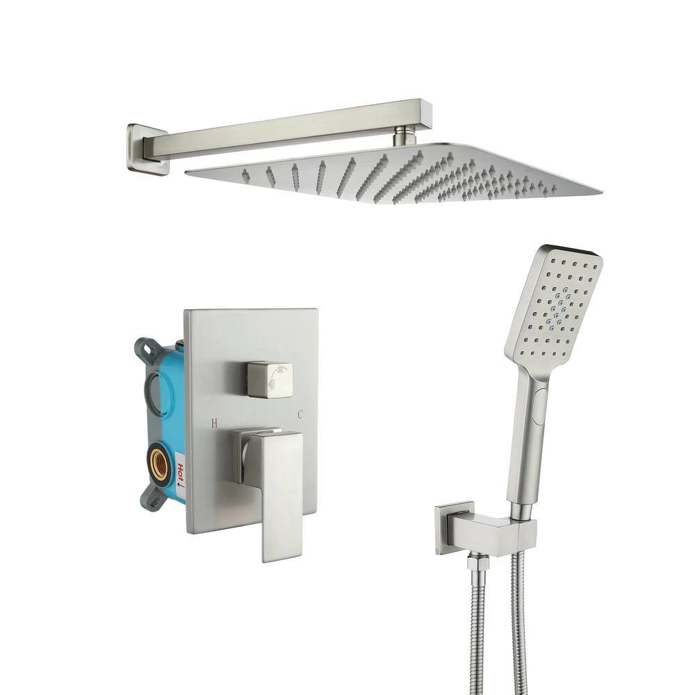Wall Mount Dual Shower Heads in Brushed Nickel H5893