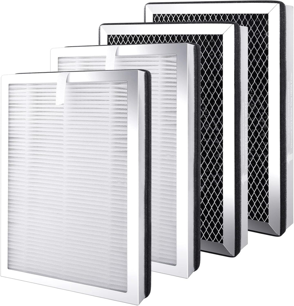 4 Pack H13 True HEPA Activated Carbon Replacement Filters D619853