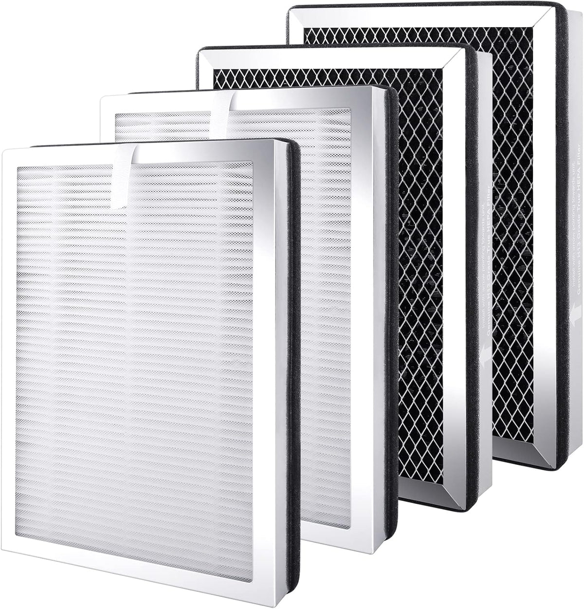 4 Pack H13 True HEPA Activated Carbon Replacement Filters D619853