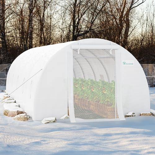 White Galvanized Steel Greenhouse E74630