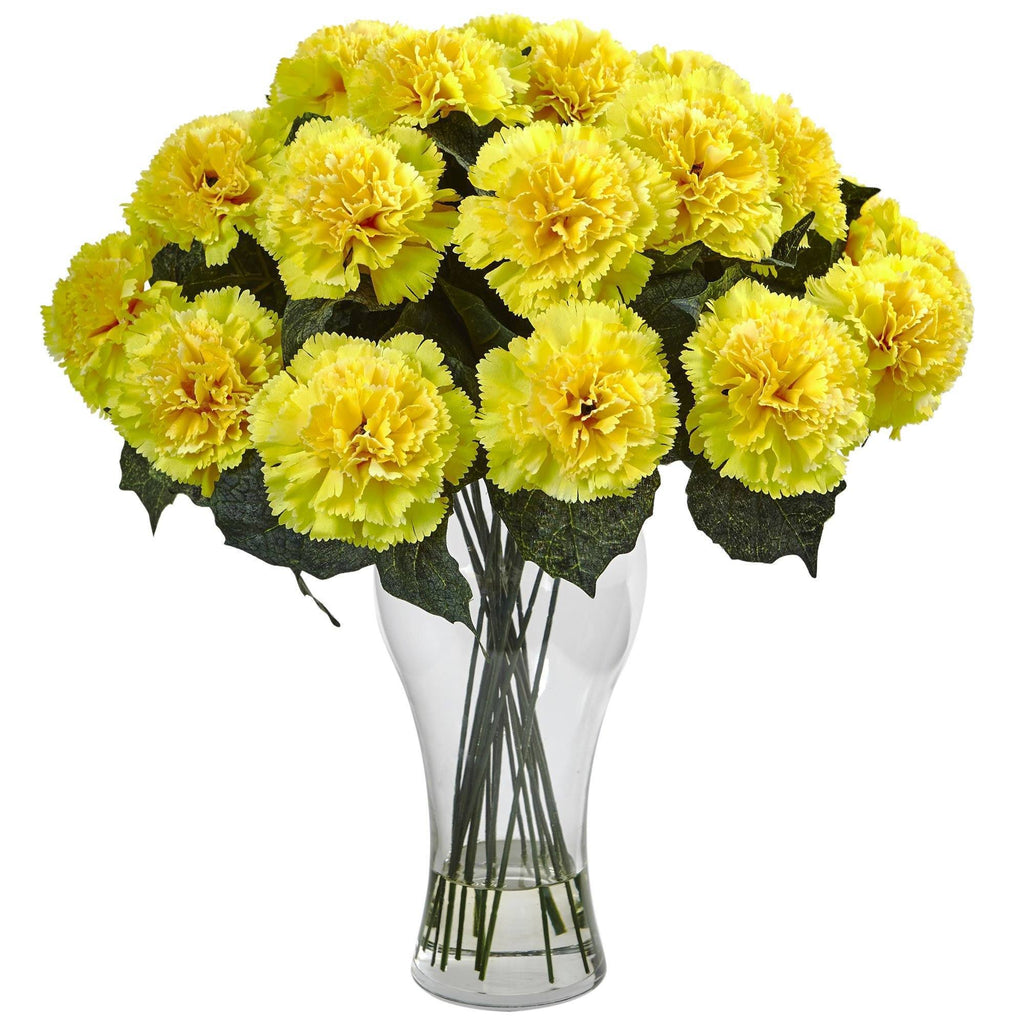 Orange Carnation Arrangement with Vase T190871