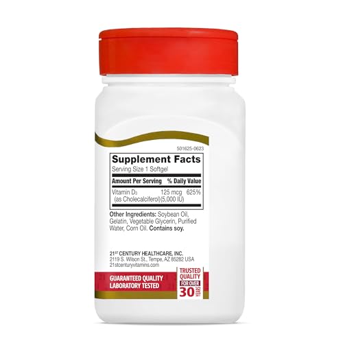 Vitamin D3 250 mcg (10,000 IU) Rapid Release Softgels, 110 Count E1906