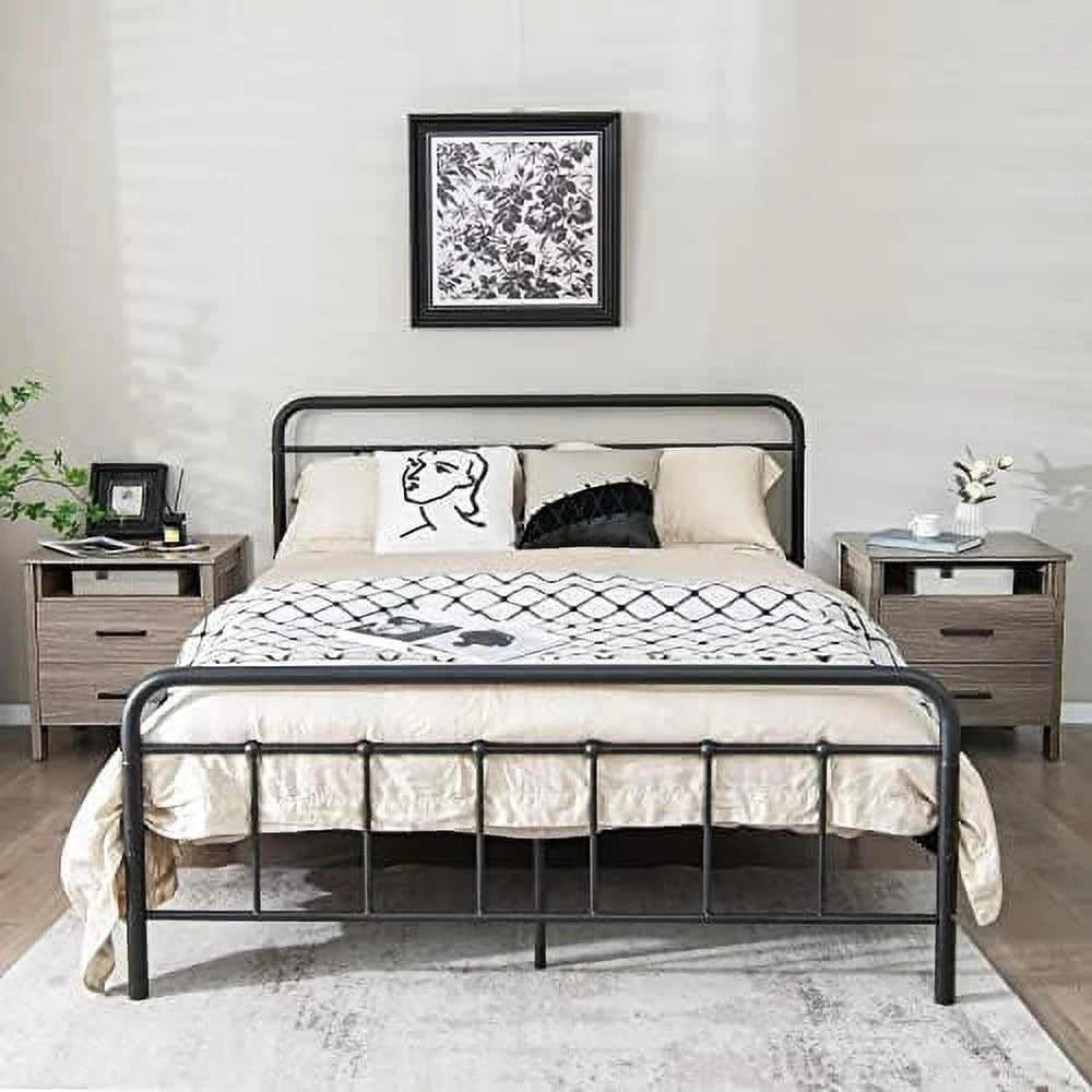 Oak 2 Drawer Wooden Nightstand E72615