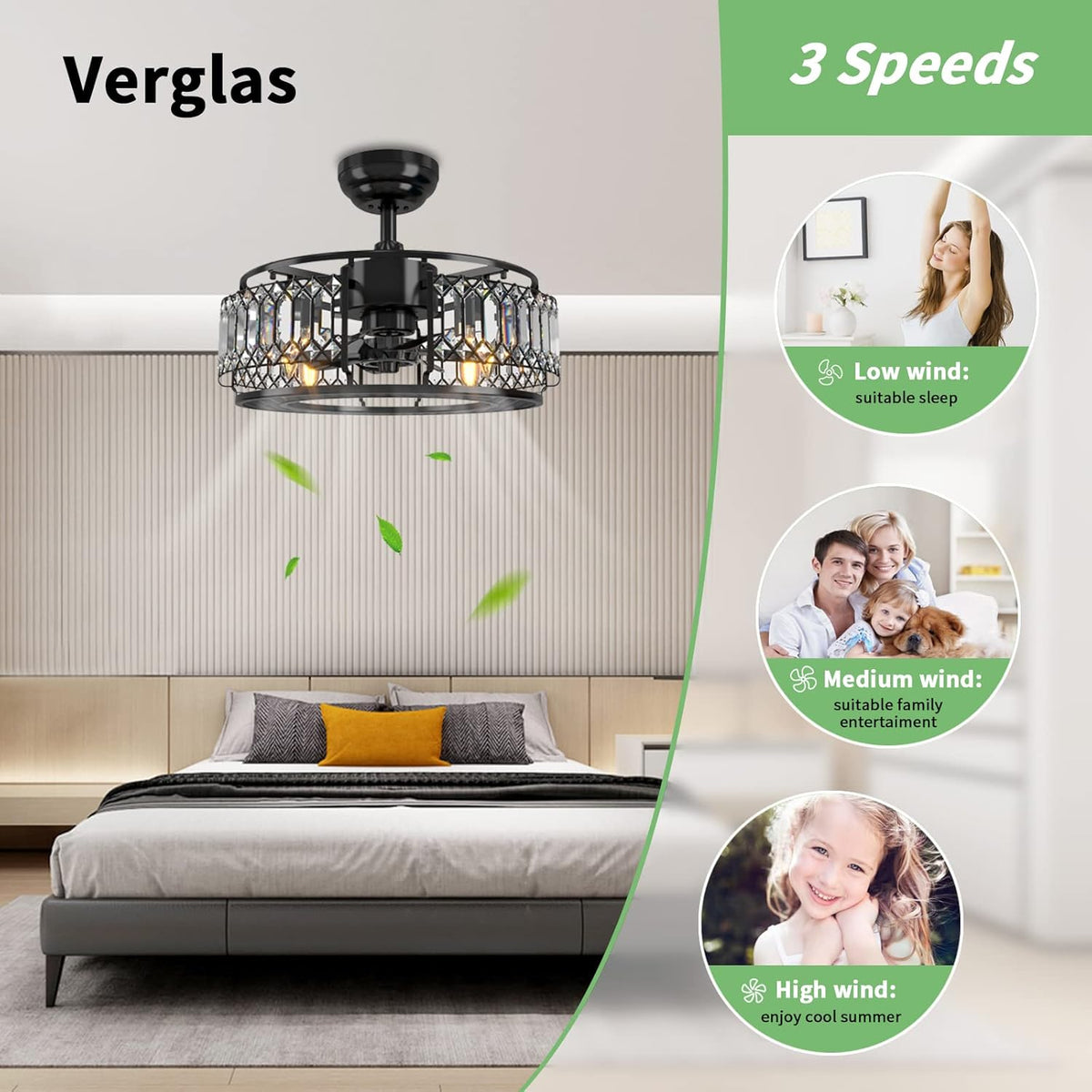 Black Industrial Ceiling Fan with Light Remote Z455