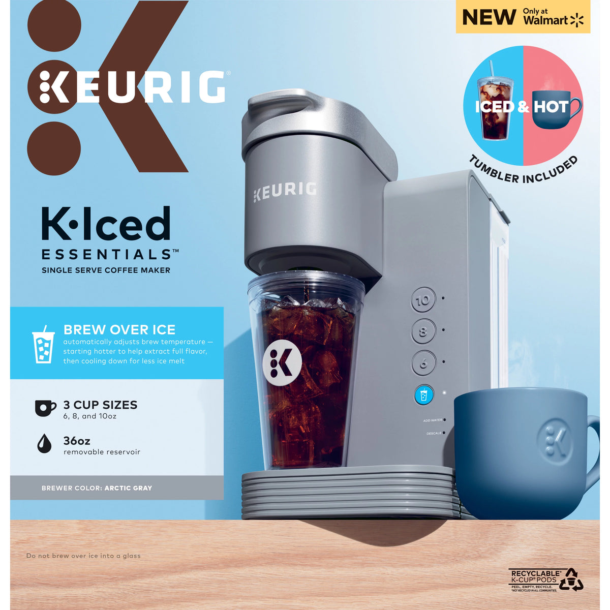 Gray Iced and Hot Single-Serve K-Cup Pod Coffee Maker Y592820