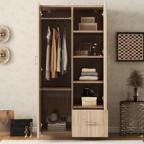 3 Door Wardrobe with Mirror and Hanging Rod X169776