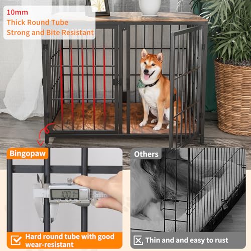 Large Wooden Dog Crate Furniture with Removable Divider I9583