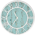 24 Inch White Metal Frame Roman Numerals Wall Clock O84894