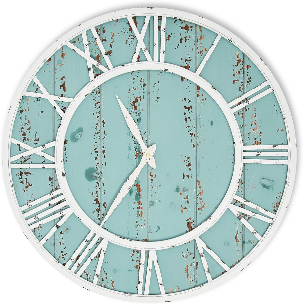 24 Inch White Metal Frame Roman Numerals Wall Clock O84894