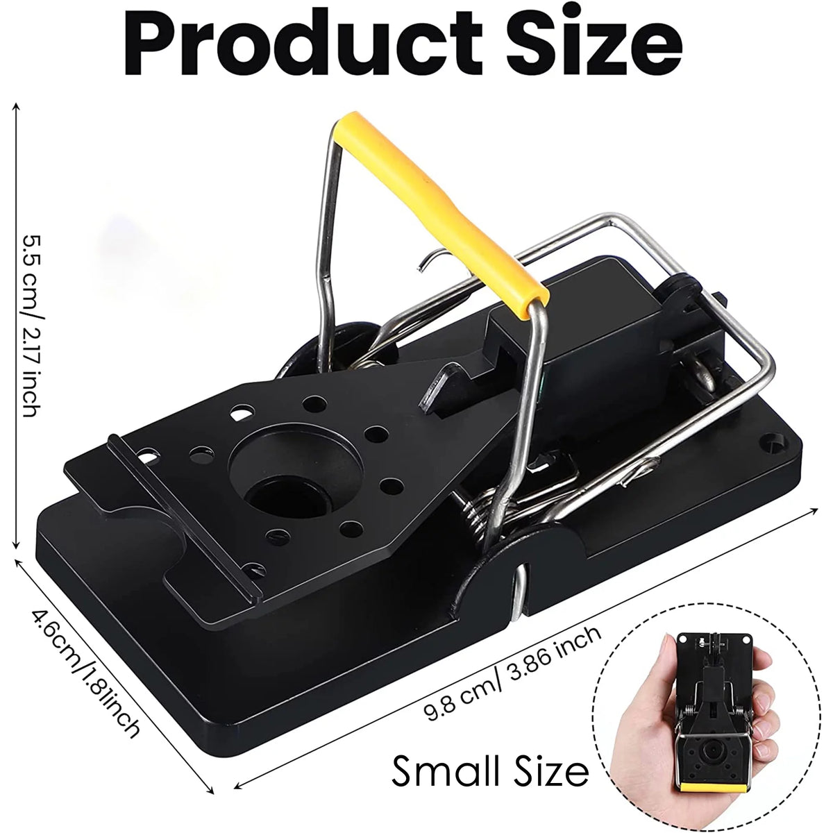 Small Snap Traps for Mice, 3.86" x 1.81" (Pack of 12) W23306