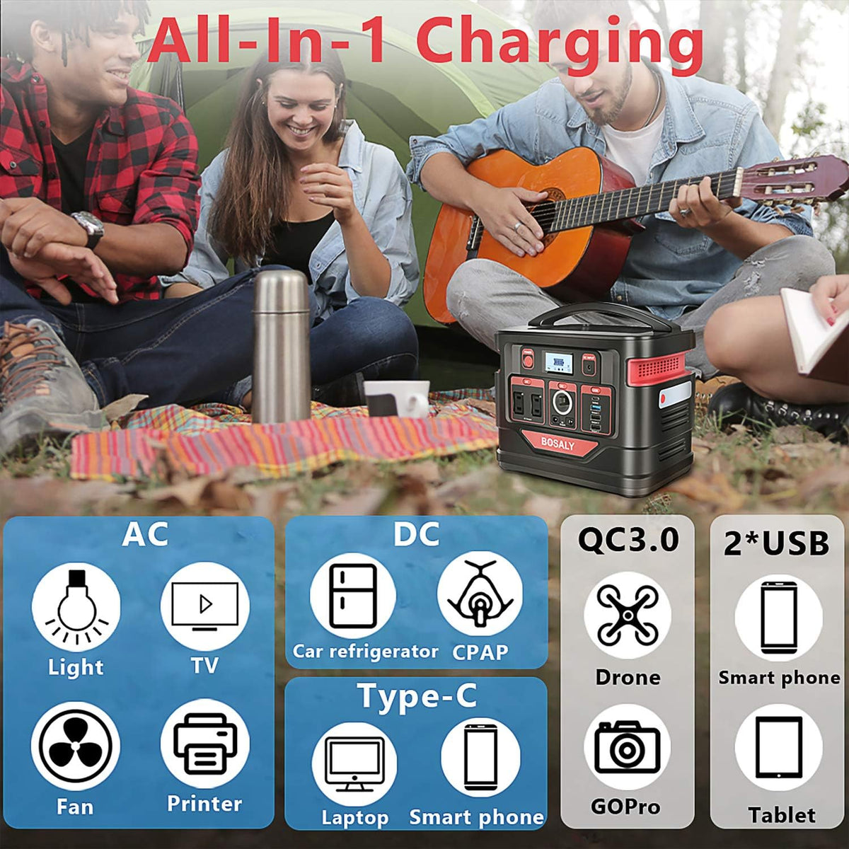 Portable Power Station 296Wh 300W Solar Generator H990