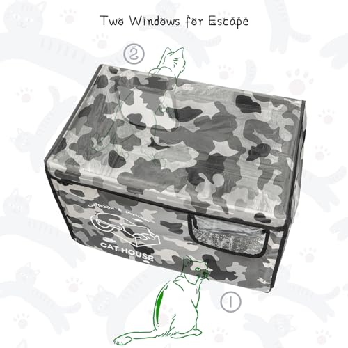 Insulated Waterproof Oxford Cloth Cat Shelter (Green) O93598