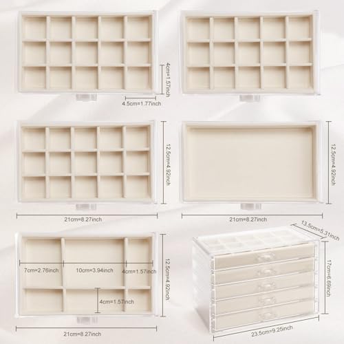 5 Drawers Clear Acrylic Jewelry Box P346075