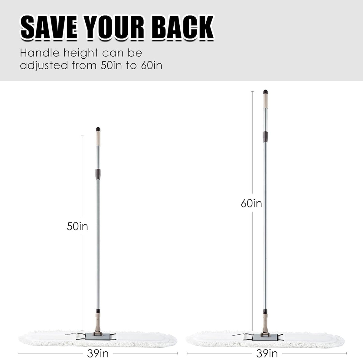 36" Industrial Cotton Dust Mop with Telescopic Handle X676469