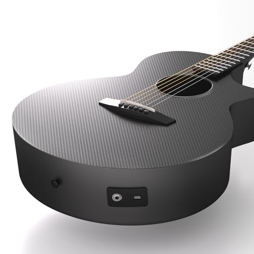 Acoustic Electric Guitar Carbon Fiber 41" 4/4 Sized Guitar Bundle with Hard Case E1023