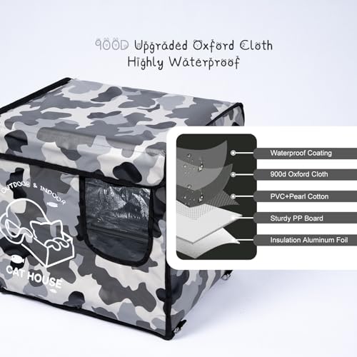 Insulated Waterproof Oxford Cloth Cat Shelter (Green) O93598