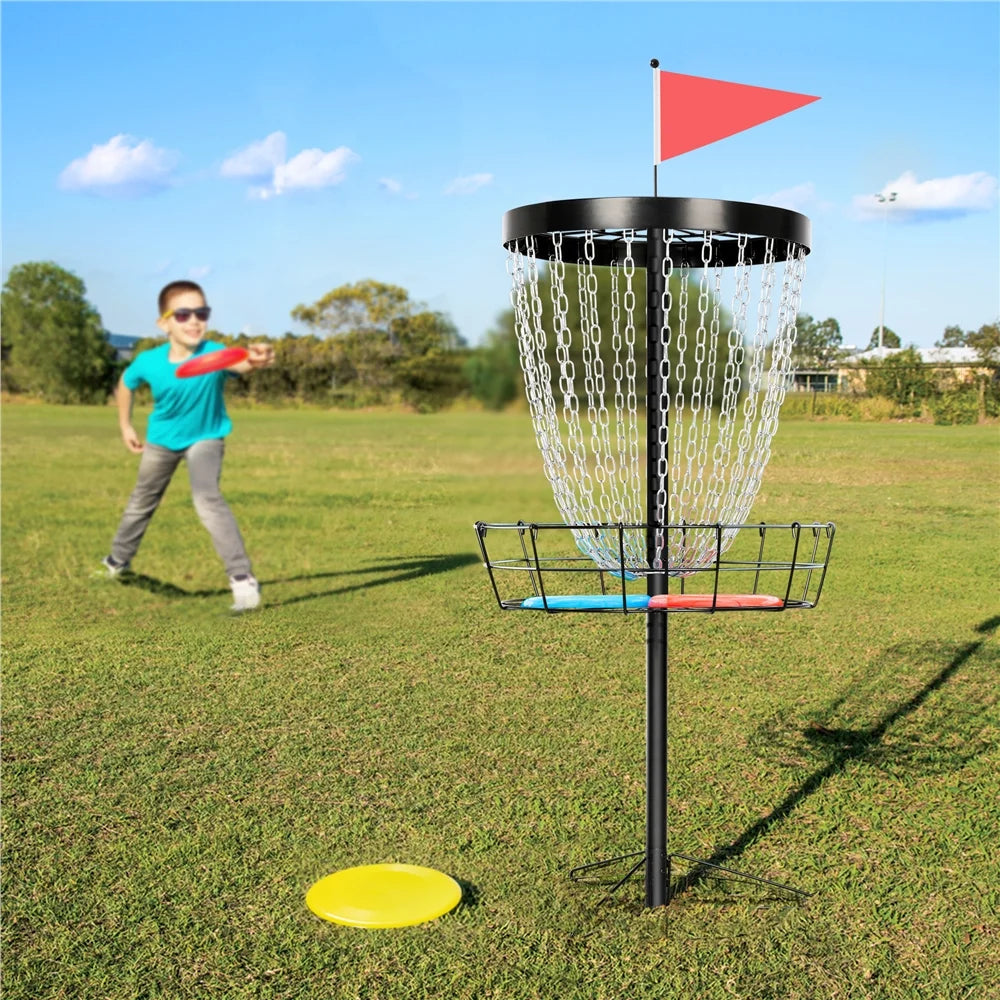 Black Disc Golf Goal with Carrying Bag and 3 Discs T460