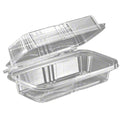 8 in. Clear Hinged Rectangle Food Container - Case of 150 C9748