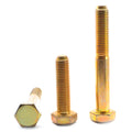 5/8x22-18 x 1 3/4x22 Fine Thread Grade 5 Hex Cap Screw Medium Carbon Steel Yellow Zinc Plated O350598