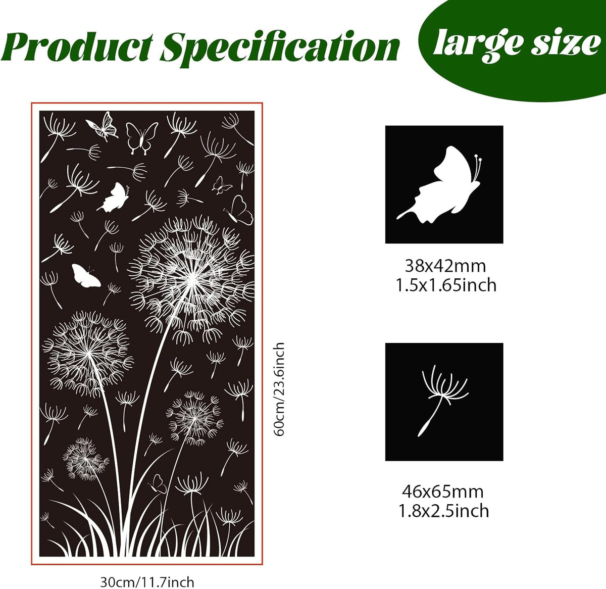 White Dandelion Window Clings Flying Flower Butterflies Window Sticker Self-Adhesive Decals M563