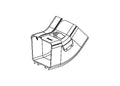 Black ABS Plastic Cable Raceway Angled Fitting P443417