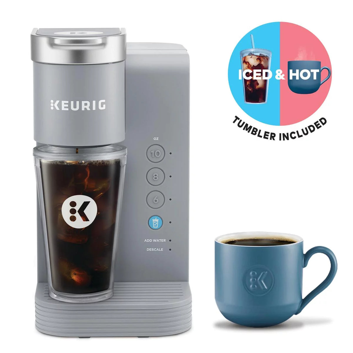 Gray Iced and Hot Single-Serve K-Cup Pod Coffee Maker Y592820