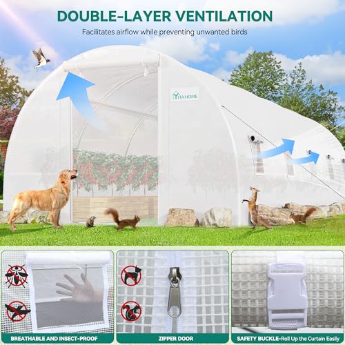 White Galvanized Steel Greenhouse E74630