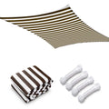 Brown White Rectangle Sun Sail Shade Canopy 22ftx23ft E932