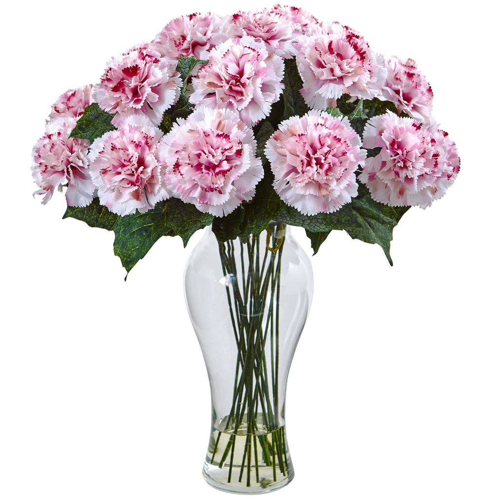 Orange Carnation Arrangement with Vase T190871