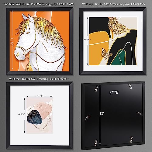 10x10 Black Solid Wood Picture Frame E166