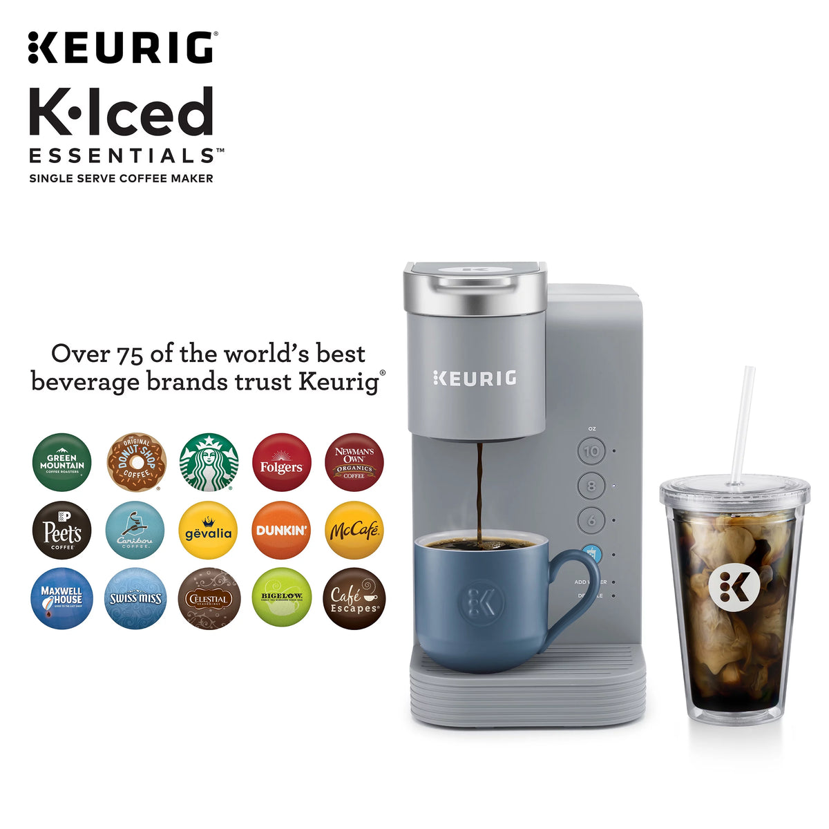 Gray Iced and Hot Single-Serve K-Cup Pod Coffee Maker Y592820
