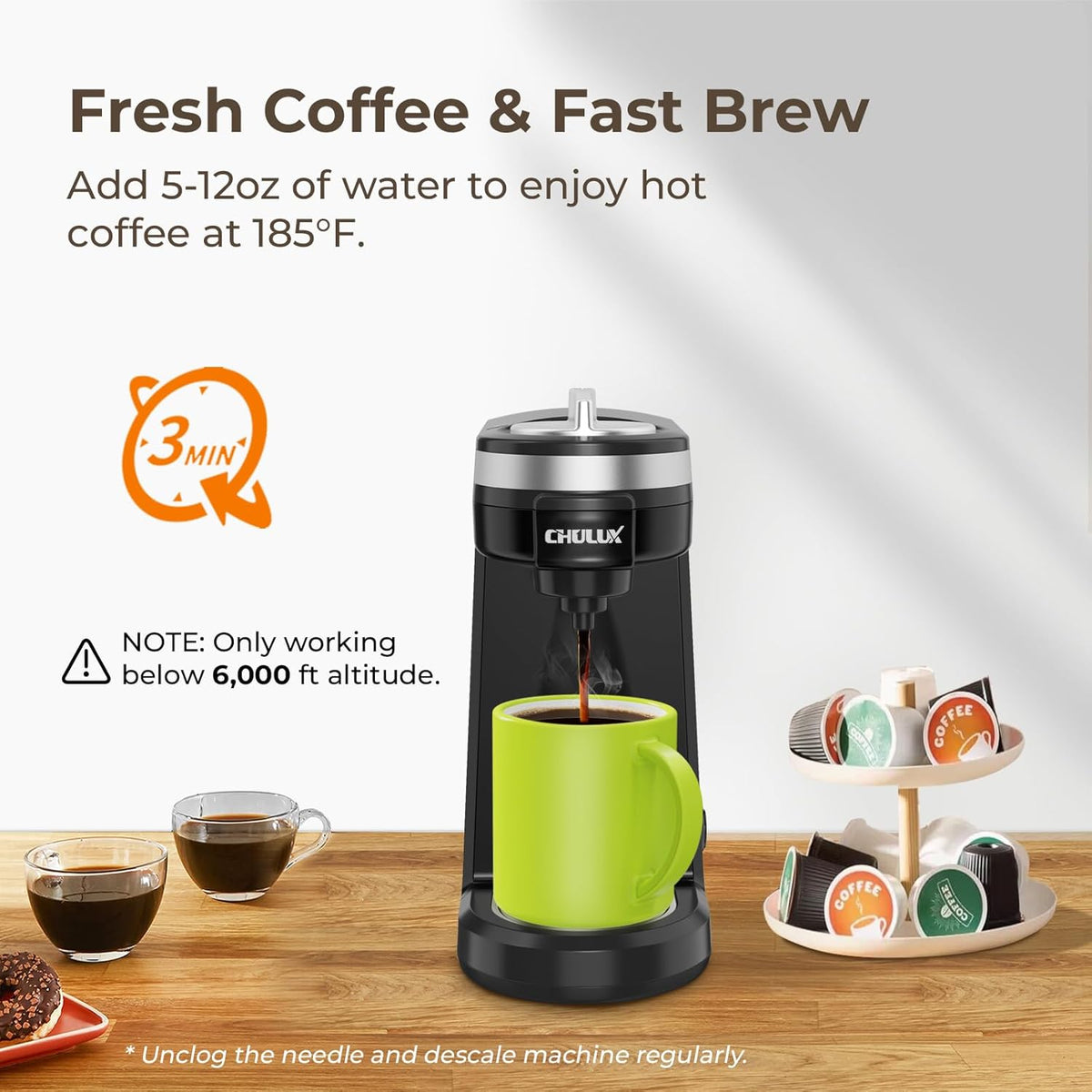 Mini 2 in 1 Single Serve Coffee Maker for K Cup & Ground Coffee T9429