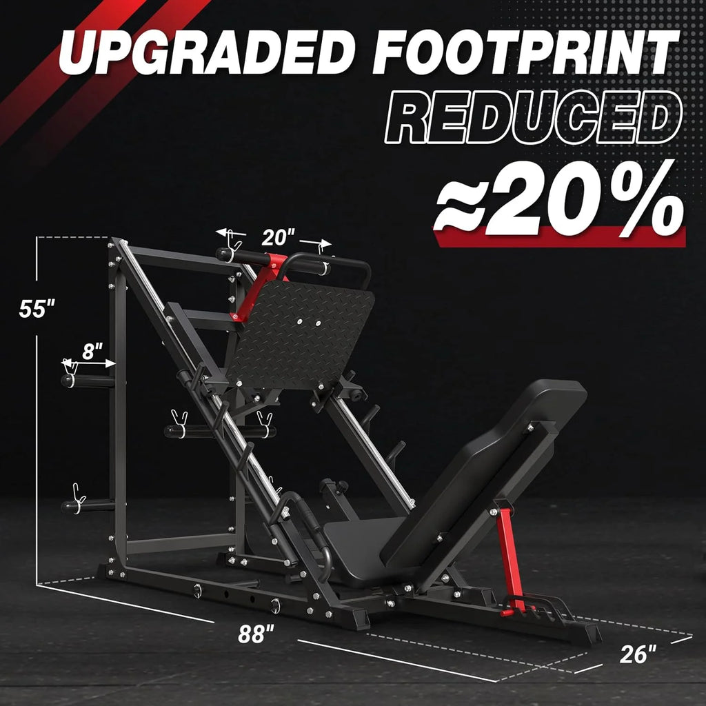 Leg Press Machine with Calf Block, 1500LBS Weight Capacity Adjustable Leg Machine H11887