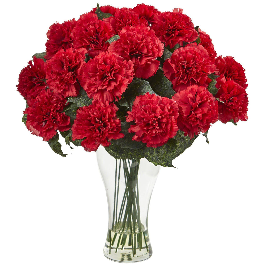 Orange Carnation Arrangement with Vase T190871