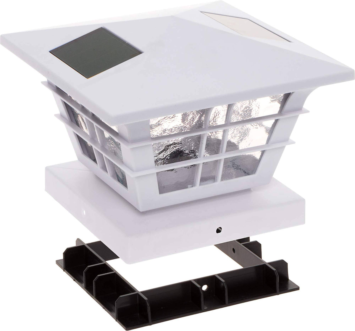 White 12 Pack Solar Post Cap Light with Base Adapter F704