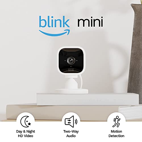 Compact indoor plug-in smart security camera, 1080p HD video, night vision, motion detection, two-way audio, 2 cameras (White) S676