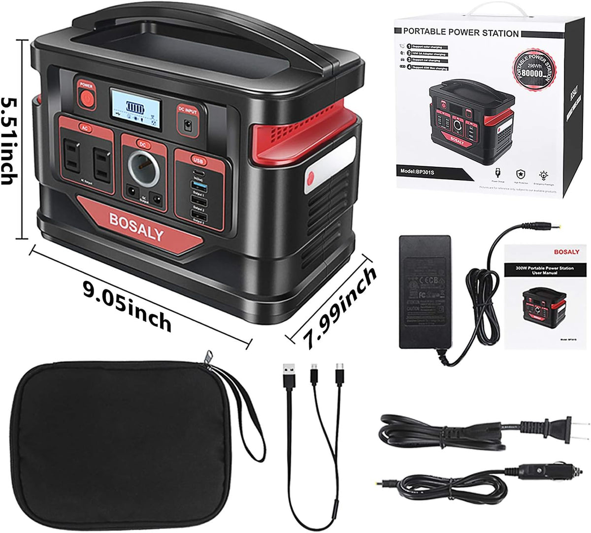 Portable Power Station 296Wh 300W Solar Generator H990