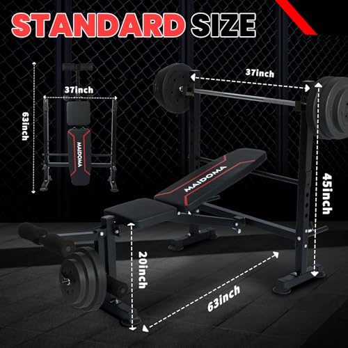 Adjustable Incline Decline Flat Weight Bench with Leg Extension & Curl O822768