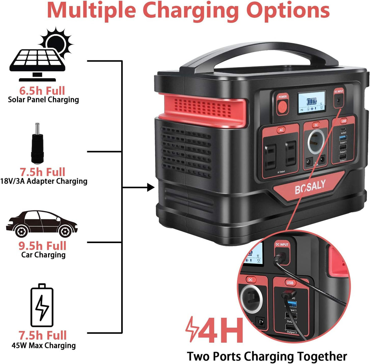 Portable Power Station 296Wh 300W Solar Generator H990