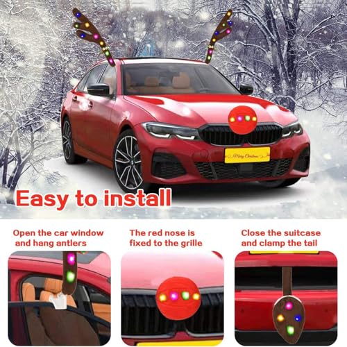 Christmas Rudolph Reindeer Vehicle Kit with Antlers Car and Nose Decorations S886220