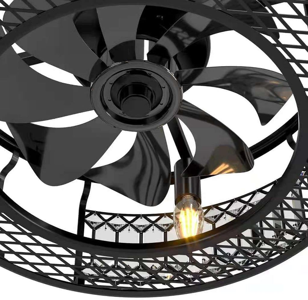 Black Industrial Ceiling Fan with Light Remote Z455