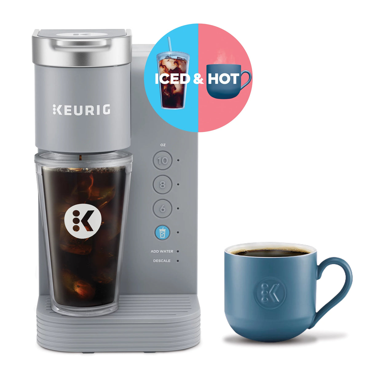 Gray Iced and Hot Single-Serve K-Cup Pod Coffee Maker Y592820