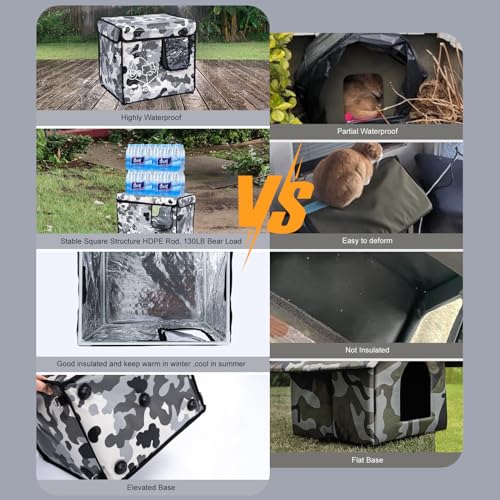 Insulated Waterproof Oxford Cloth Cat Shelter (Green) O93598