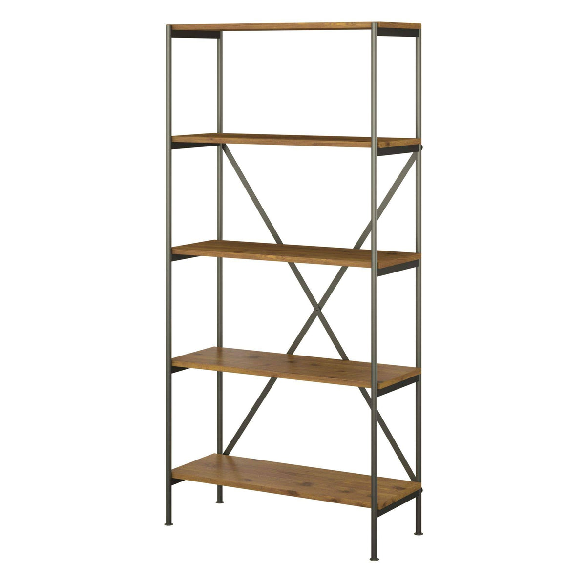 Vintage Golden Pine 5 Shelf Etagere Bookcase X461