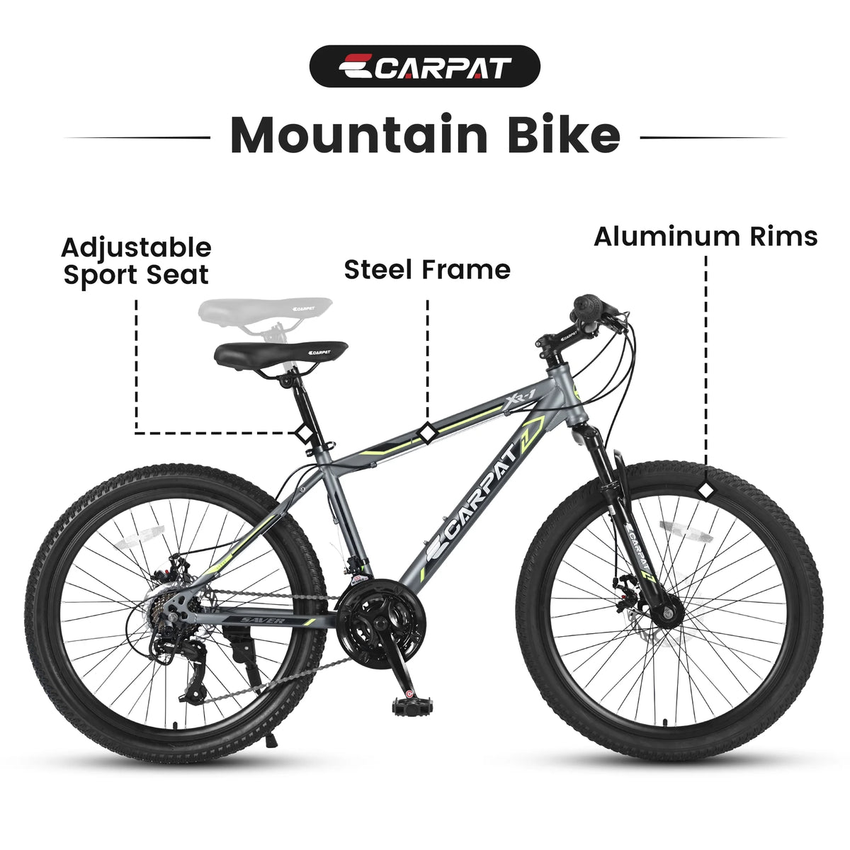 24 inch Kids Mountain Bike with Disc Brakes 21 Speed U955656