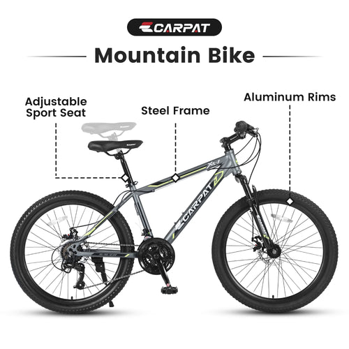 24 inch Kids Mountain Bike with Disc Brakes 21 Speed U955656