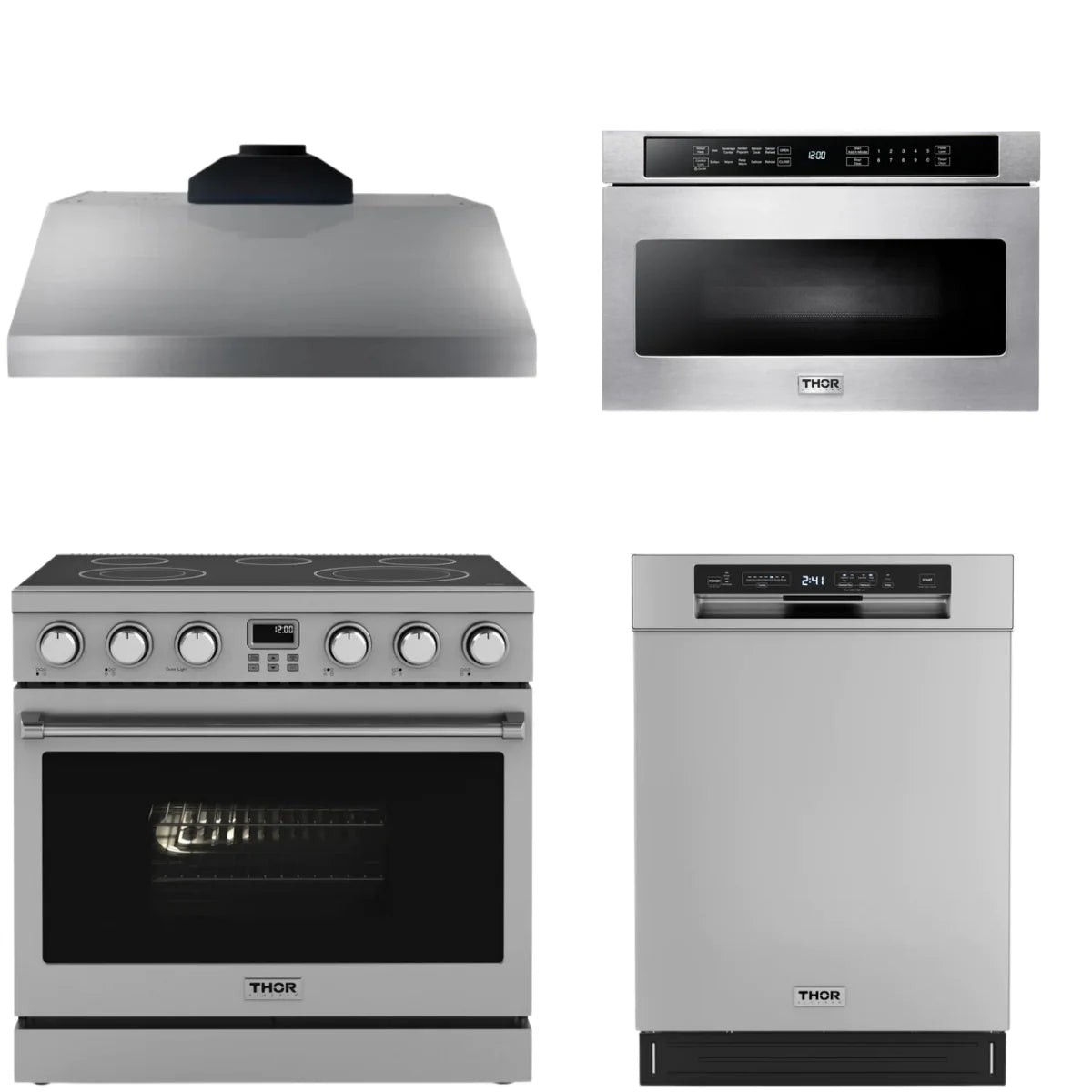 36 Electric Range, Range Hood, Dishwasher and Microwave C716983