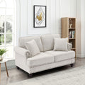 White Chenille 2 Seater Loveseat Sofa Z890